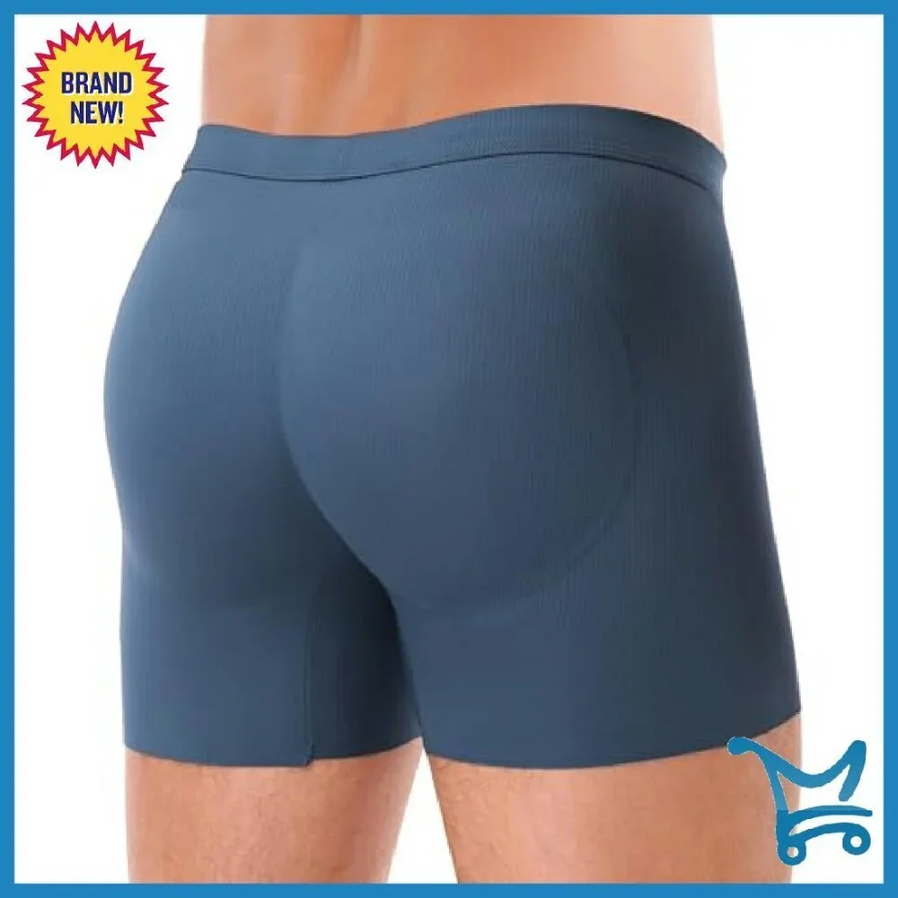 Men's Seamless Padded Boxer Briefs Body Shaper Butt Lifter Shapewear